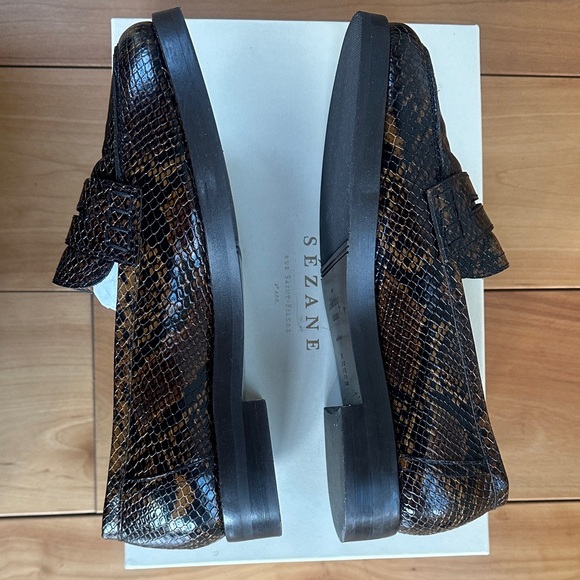 Sezane Andrea Loafers 37 Embossed Python - Made in Portugal - Picture 5 of 6